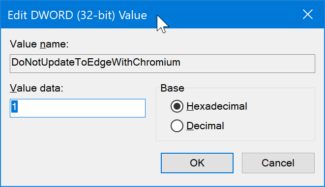 block Chromium based Edge from automatically installing in Windows 10 pic05
