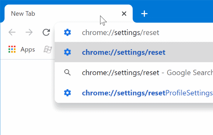 reset google chrome to default settings in Windows 10 pic1