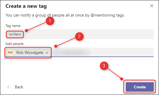 The "Create a new tag" panel.
