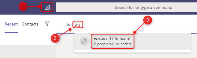 A new channel window showing the autocomplete for a tag mention.