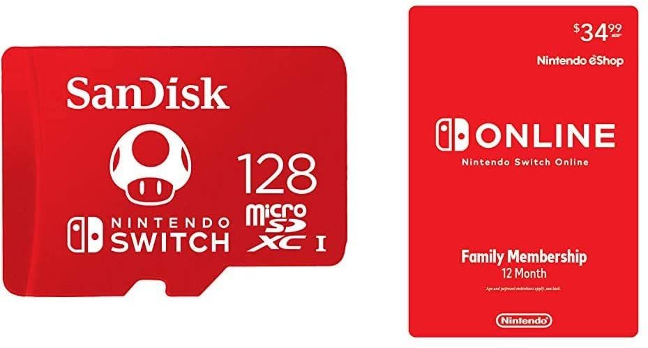 Nintendo Switch Online Family Membership + SanDisk 128GB Memory Card