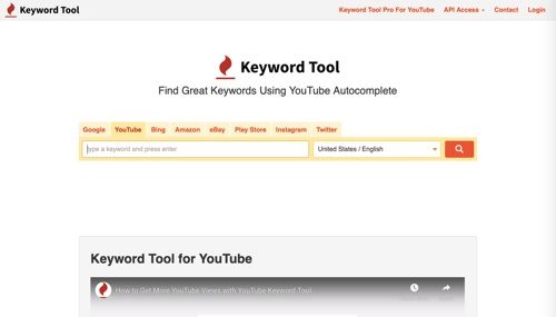 Home page of Keyword Tool
