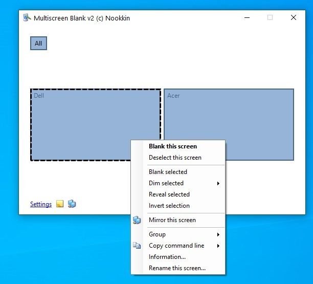 Multiscreen Blank interface