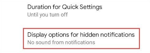 hidden notification options
