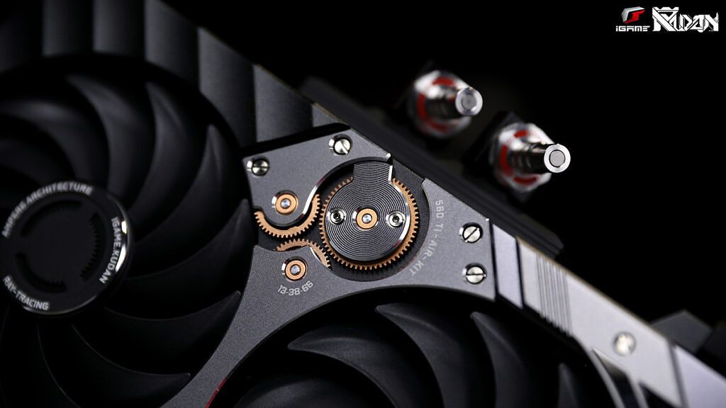 Close up of Colorful iGAME KUDAN RTX 3090 graphics card