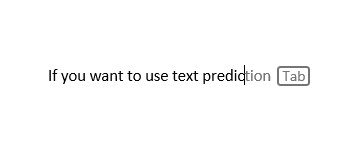 Predicted text in Microsoft Word