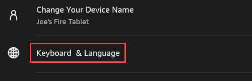 Now select "Keyboard & Language."