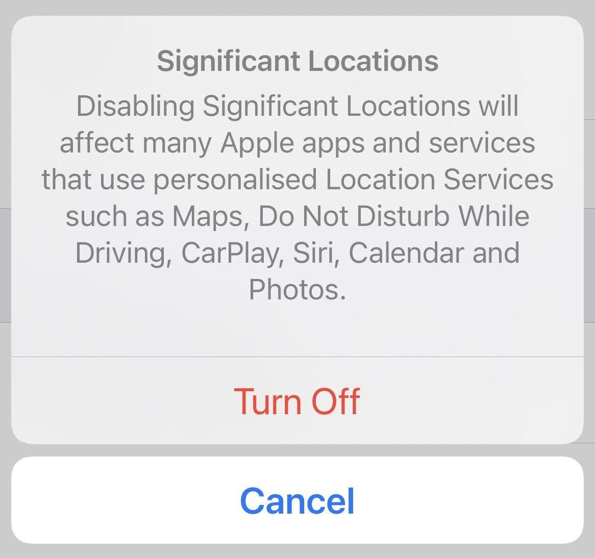 Turn off location history on iPhone