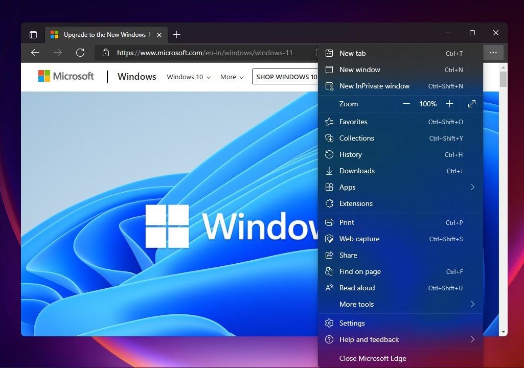 Microsoft Edge on Windows 11