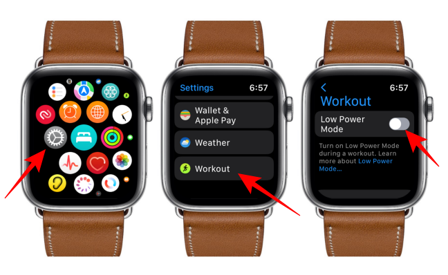 Apple Watch Low Power Mode in Workout