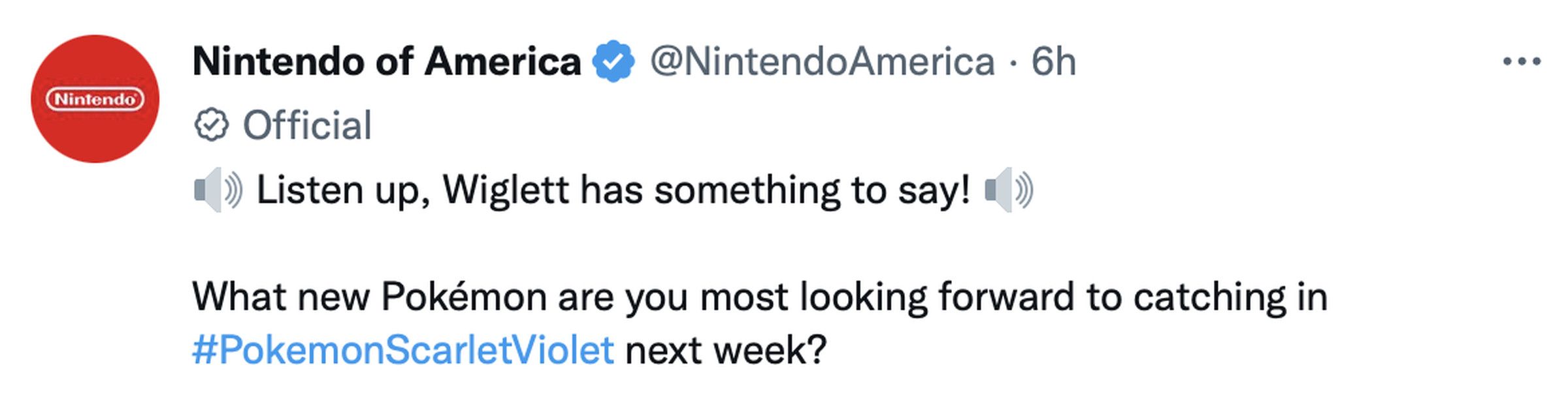 Screenshot of a Nintendo tweet with both the blue verification check mark, and the grey “official” check and badge.