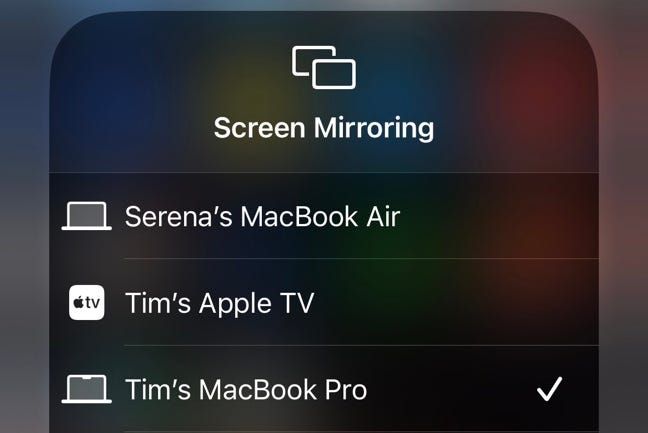 AirPlay Screen Mirroring from iPhone to Mac