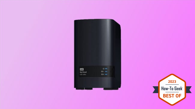 WD My Cloud EX2 on pink background