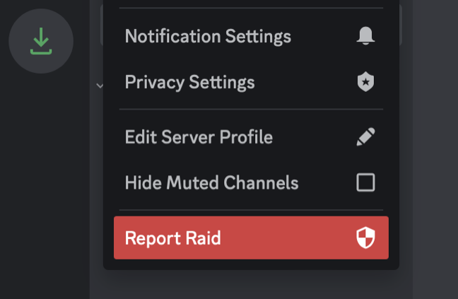Report raid within Discord