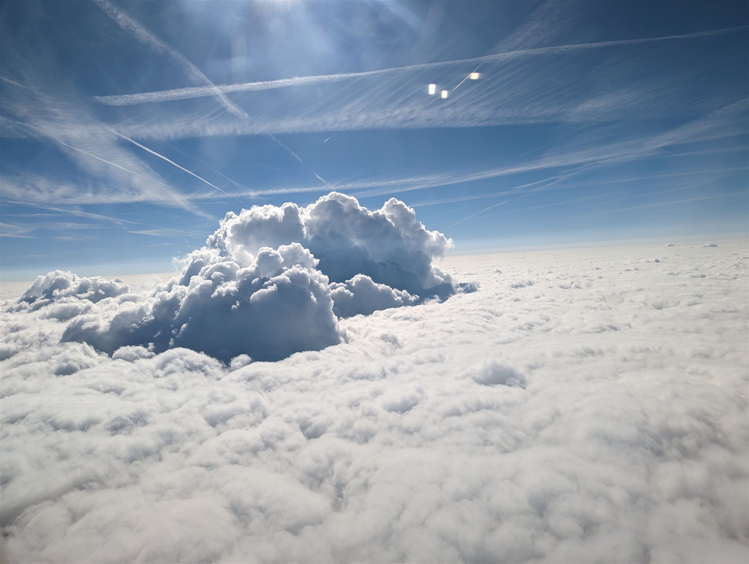 Fluffy cloud seen from below