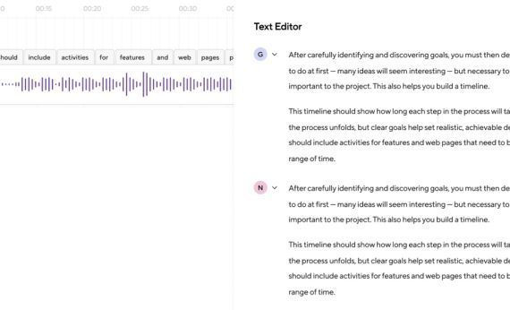Screenshot of "Text Editor" in Podcastle.