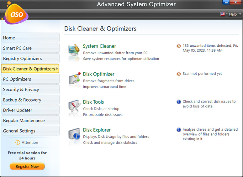 Advanced System Optimizer Disk Cleaner
