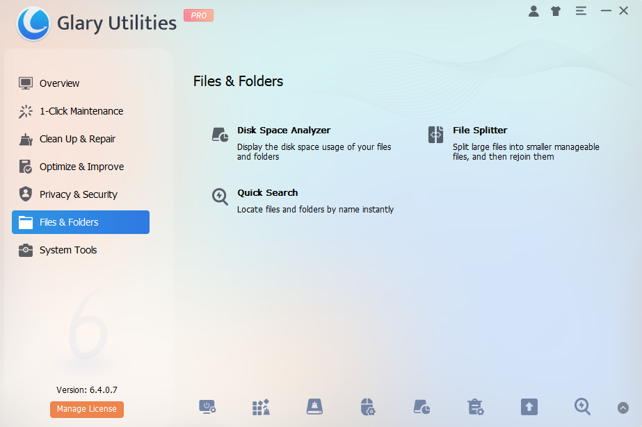 Glary Utilities File and Folders
